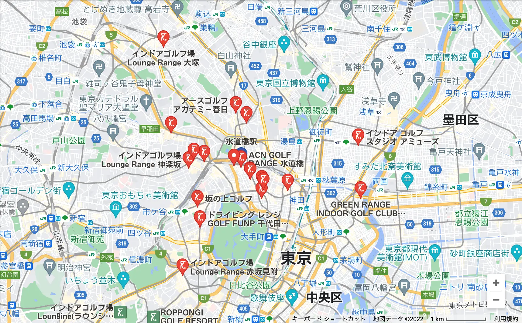【水道橋】おすすめインドアゴルフ練習場をご紹介!完全個室や快適な室内ゴルフ練習場を多数紹介!